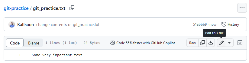 Pen icon at GitHub